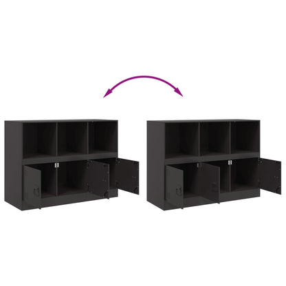 Credenza Nera 99x39x73 cm in Acciaio - homemem39