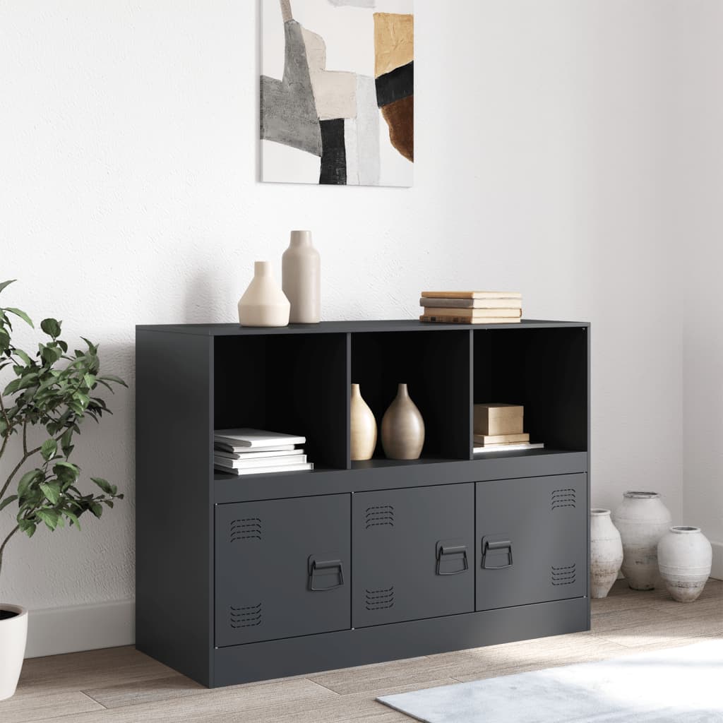 Credenza Antracite 99x39x73 cm in Acciaio - homemem39