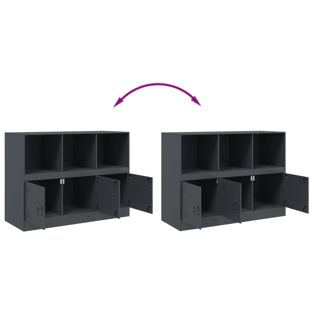 Credenza Antracite 99x39x73 cm in Acciaio - homemem39