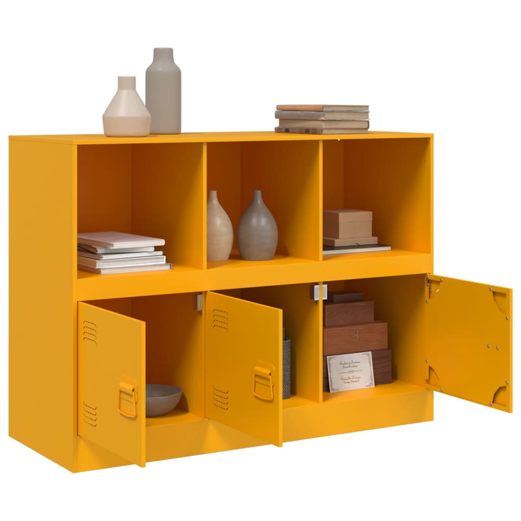Credenza Giallo Senape 99x39x73 cm in Acciaio - homemem39
