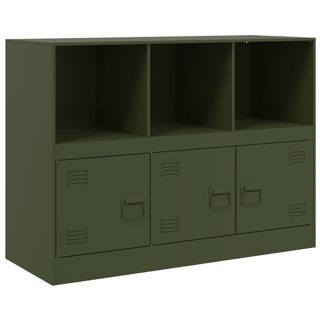 Credenza Verde Oliva 99x39x73 cm in Acciaio - homemem39
