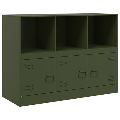 Credenza Verde Oliva 99x39x73 cm in Acciaio - homemem39