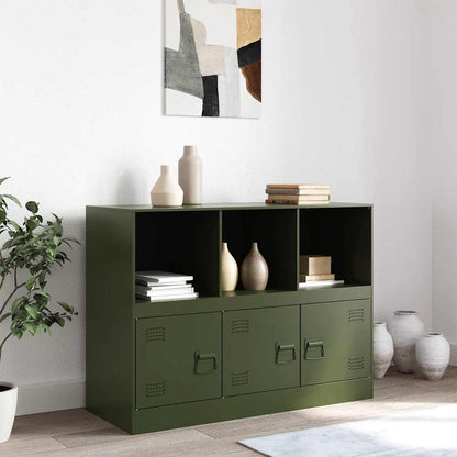 Credenza Verde Oliva 99x39x73 cm in Acciaio - homemem39