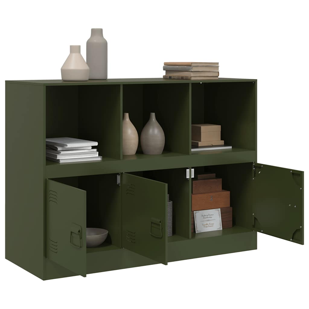 Credenza Verde Oliva 99x39x73 cm in Acciaio - homemem39