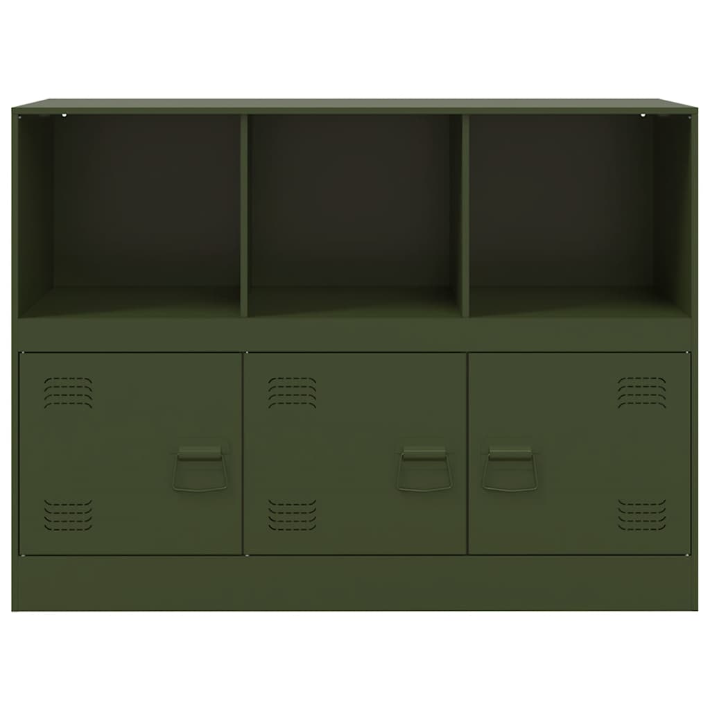 Credenza Verde Oliva 99x39x73 cm in Acciaio - homemem39