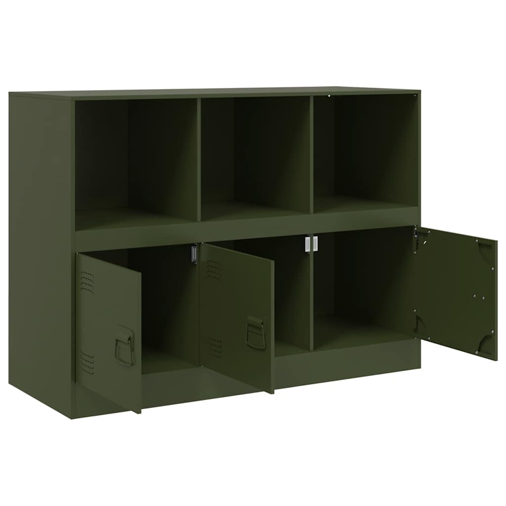 Credenza Verde Oliva 99x39x73 cm in Acciaio - homemem39