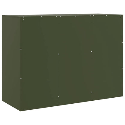 Credenza Verde Oliva 99x39x73 cm in Acciaio - homemem39