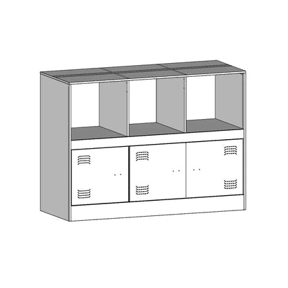 Credenza Verde Oliva 99x39x73 cm in Acciaio - homemem39