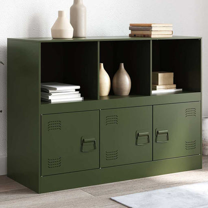 Credenza Verde Oliva 99x39x73 cm in Acciaio - homemem39