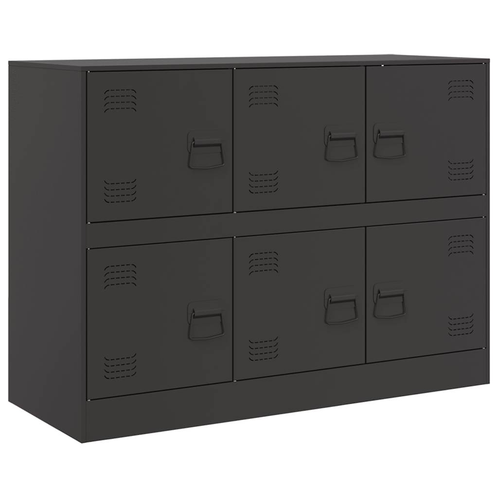 Credenza Nera 99x39x73 cm in Acciaio - homemem39