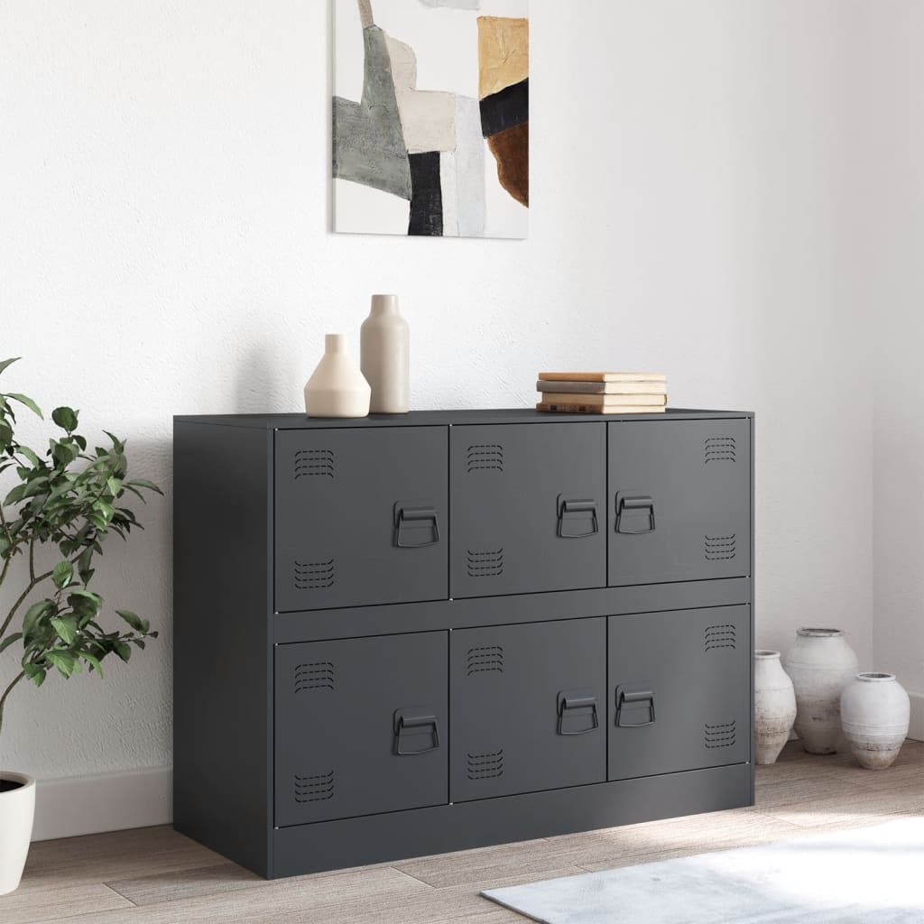 Credenza Antracite 99x39x73 cm in Acciaio - homemem39