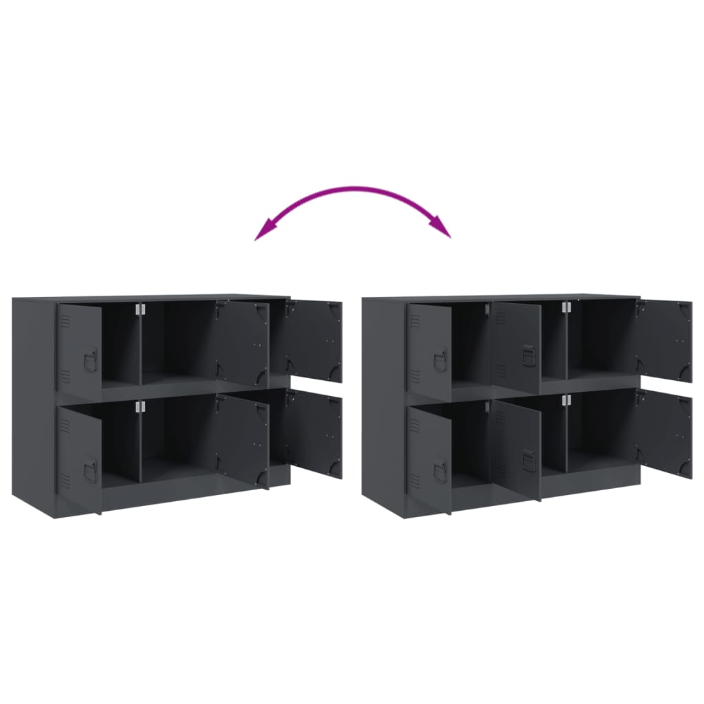 Credenza Antracite 99x39x73 cm in Acciaio - homemem39