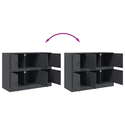 Credenza Antracite 99x39x73 cm in Acciaio - homemem39