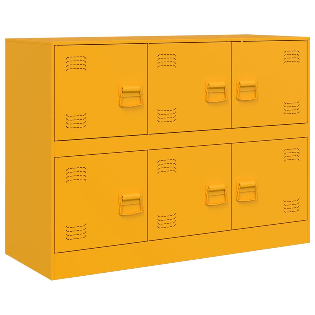 Credenza Giallo Senape 99x39x73 cm in Acciaio - homemem39
