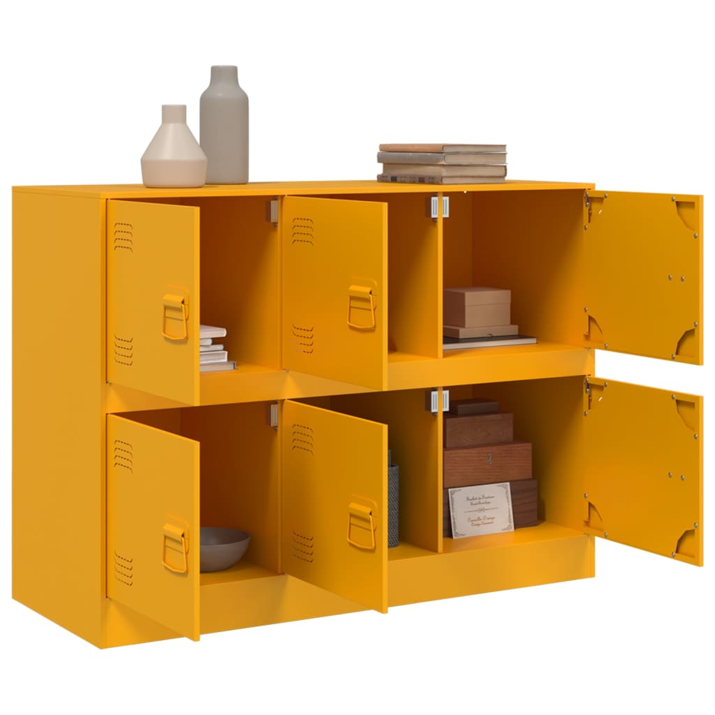 Credenza Giallo Senape 99x39x73 cm in Acciaio - homemem39