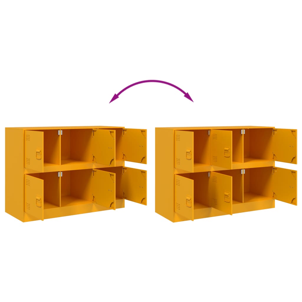 Credenza Giallo Senape 99x39x73 cm in Acciaio - homemem39