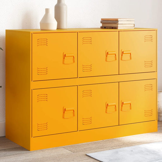 Credenza Giallo Senape 99x39x73 cm in Acciaio - homemem39