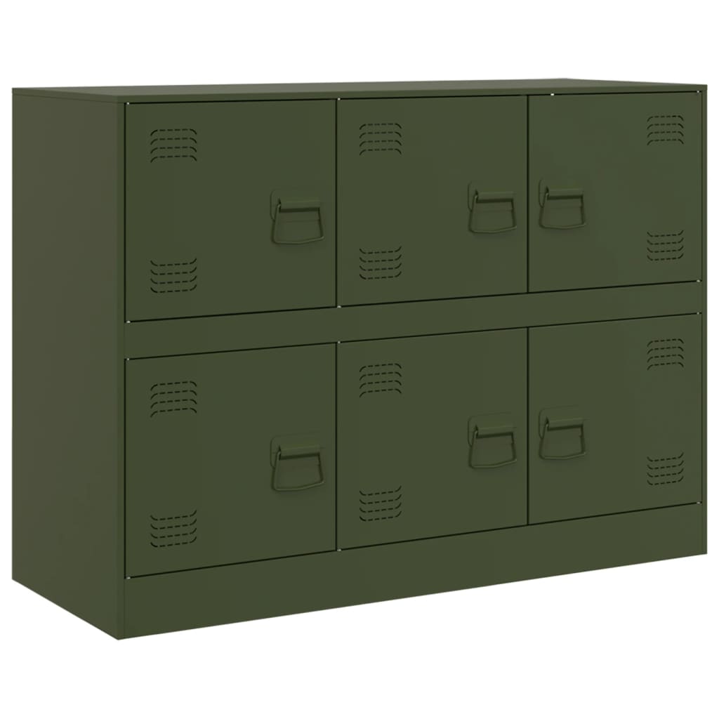 Credenza Verde Oliva 99x39x73 cm in Acciaio - homemem39
