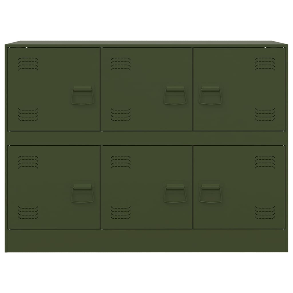 Credenza Verde Oliva 99x39x73 cm in Acciaio - homemem39