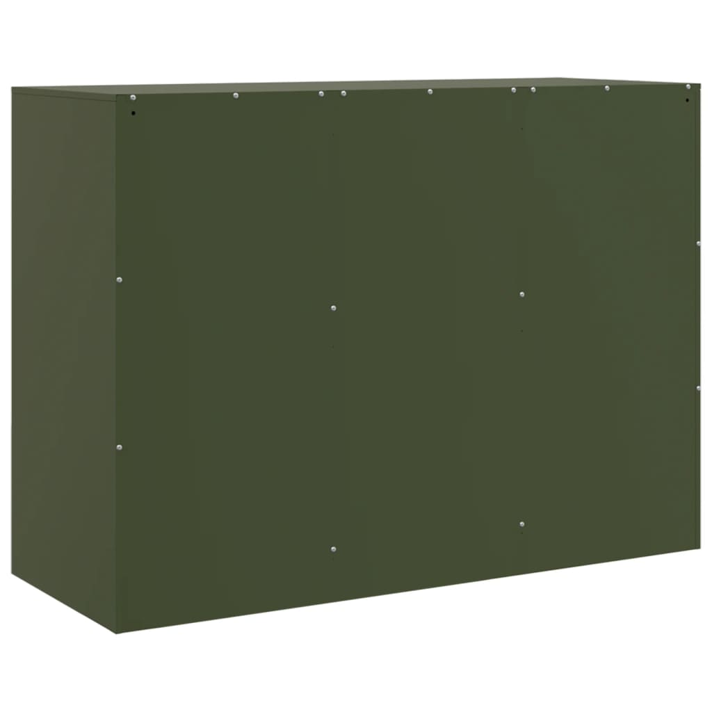 Credenza Verde Oliva 99x39x73 cm in Acciaio - homemem39