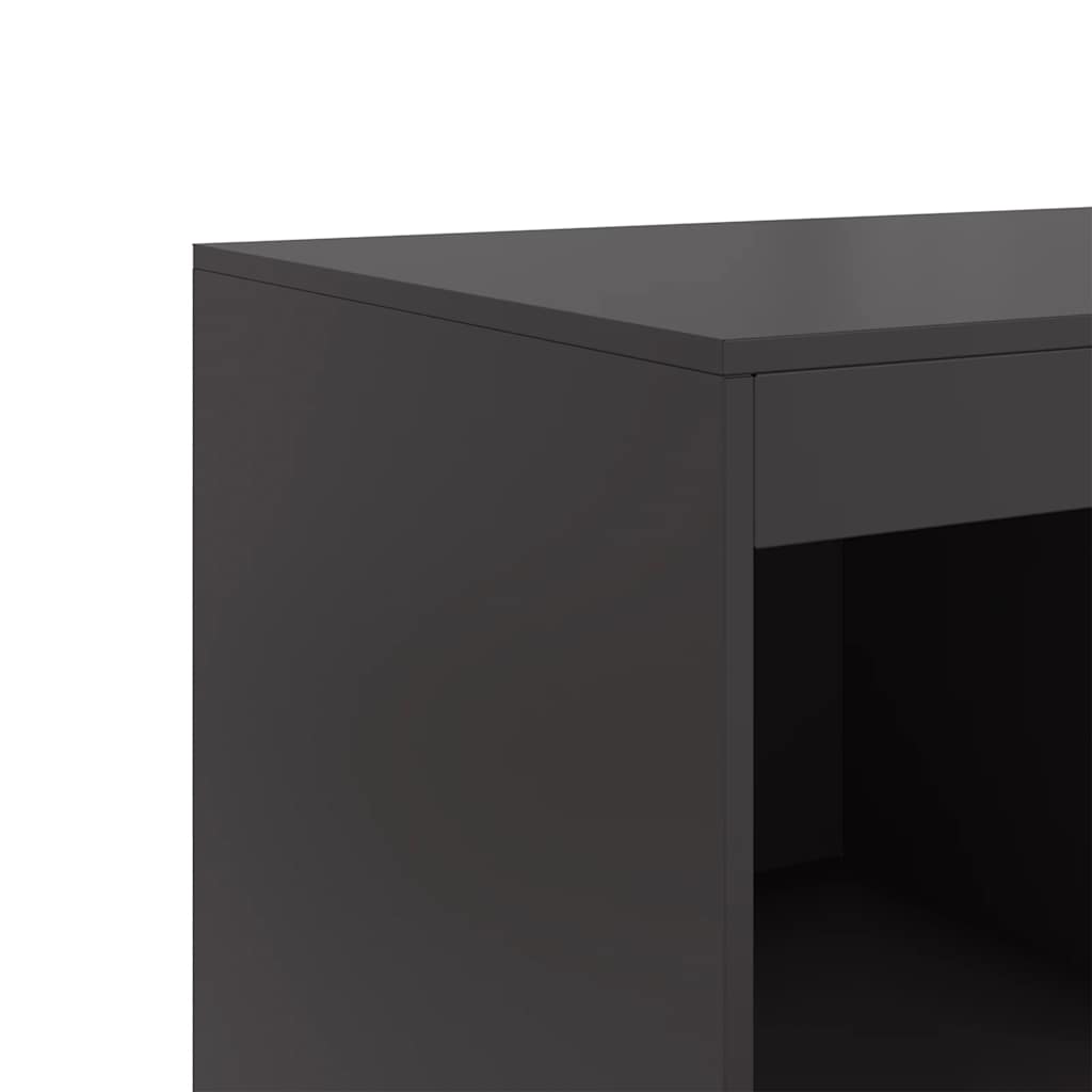 Credenza Nera 67x39x95 cm in Acciaio - homemem39