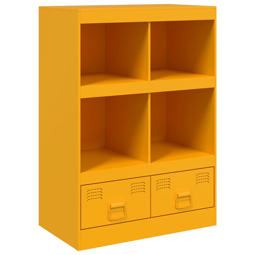 Credenza Giallo Senape 67x39x95 cm in Acciaio - homemem39