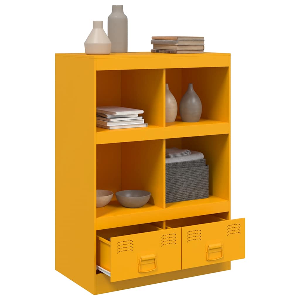 Credenza Giallo Senape 67x39x95 cm in Acciaio - homemem39