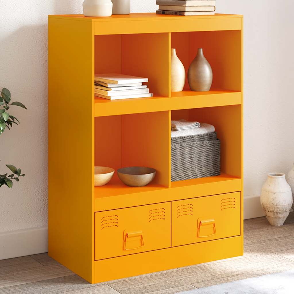 Credenza Giallo Senape 67x39x95 cm in Acciaio - homemem39