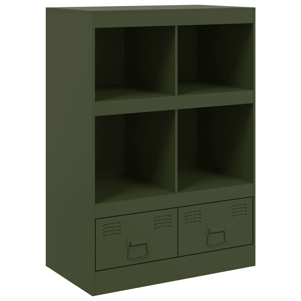 Credenza Verde Oliva 67x39x95 cm in Acciaio - homemem39