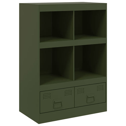 Credenza Verde Oliva 67x39x95 cm in Acciaio - homemem39