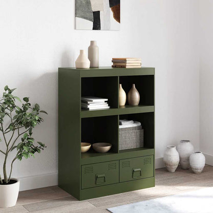 Credenza Verde Oliva 67x39x95 cm in Acciaio - homemem39