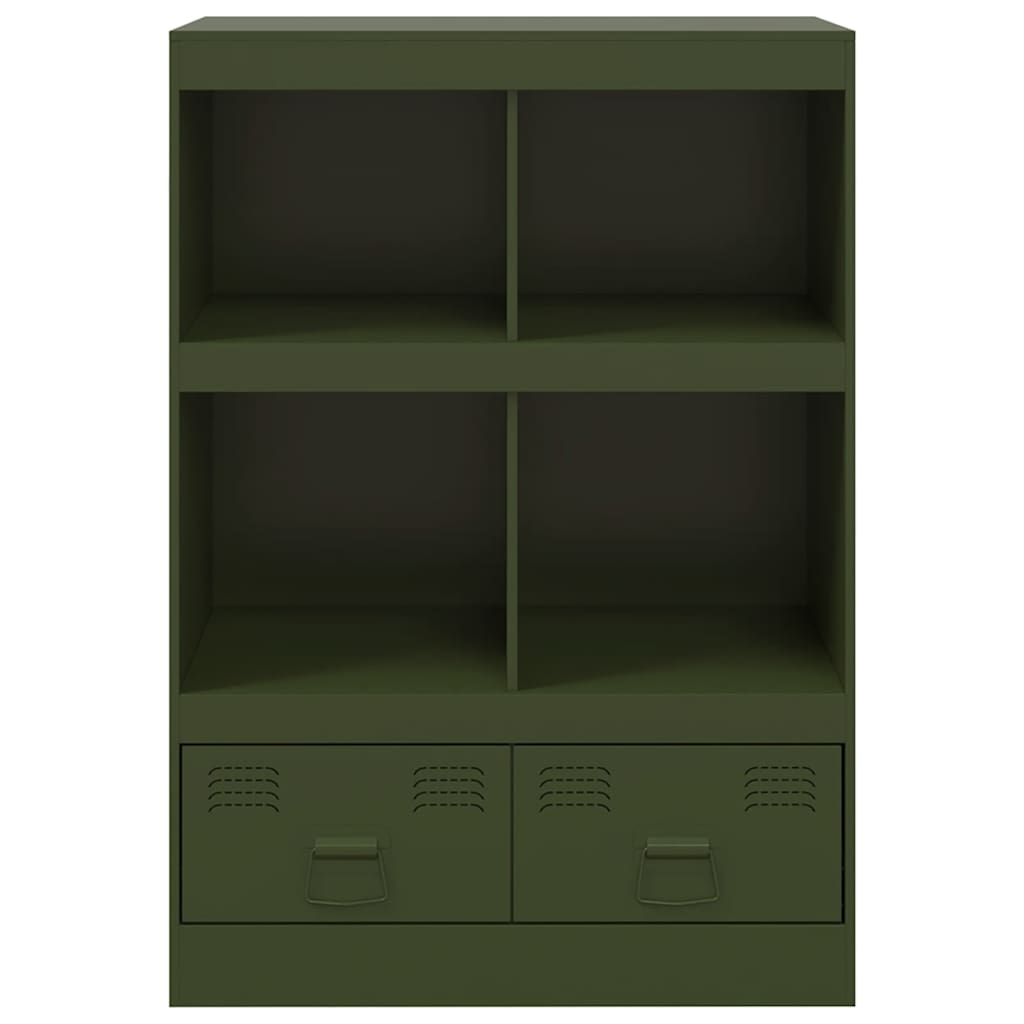 Credenza Verde Oliva 67x39x95 cm in Acciaio - homemem39