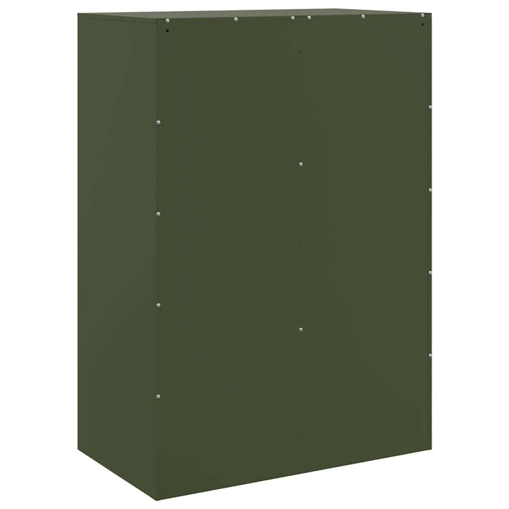 Credenza Verde Oliva 67x39x95 cm in Acciaio - homemem39