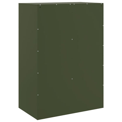 Credenza Verde Oliva 67x39x95 cm in Acciaio - homemem39