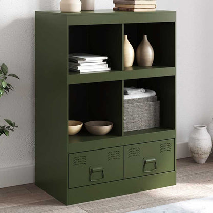 Credenza Verde Oliva 67x39x95 cm in Acciaio - homemem39
