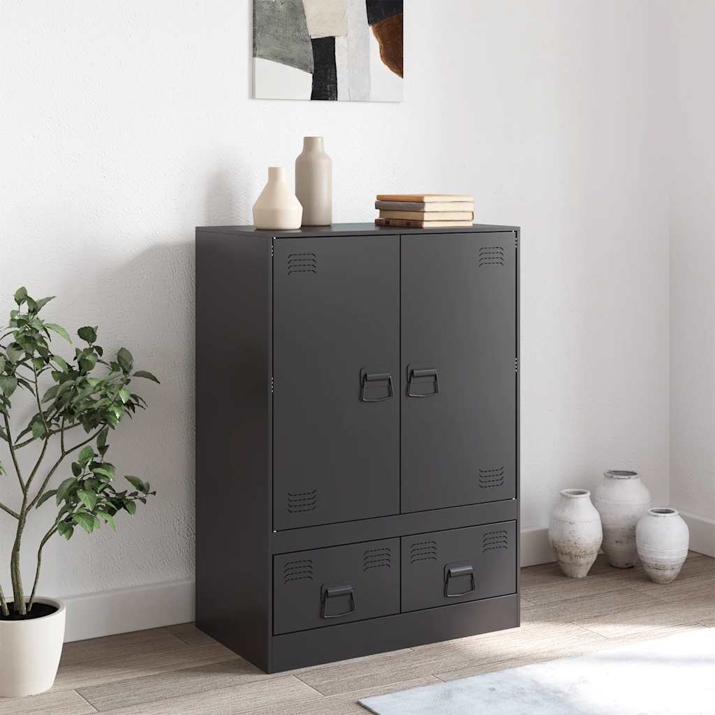 Credenza Nera 67x39x95 cm in Acciaio | homemem39