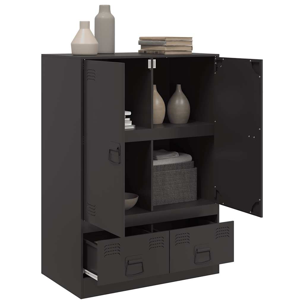 Credenza Nera 67x39x95 cm in Acciaio | homemem39