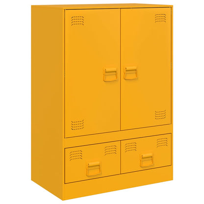 Credenza Giallo Senape 67x39x95 cm in Acciaio - homemem39
