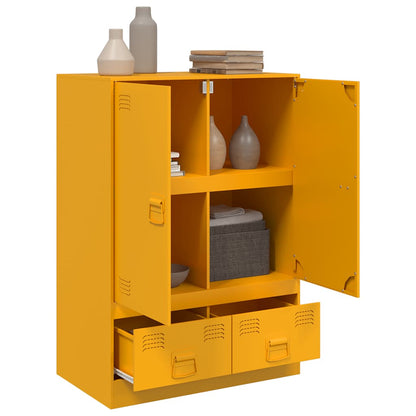 Credenza Giallo Senape 67x39x95 cm in Acciaio - homemem39