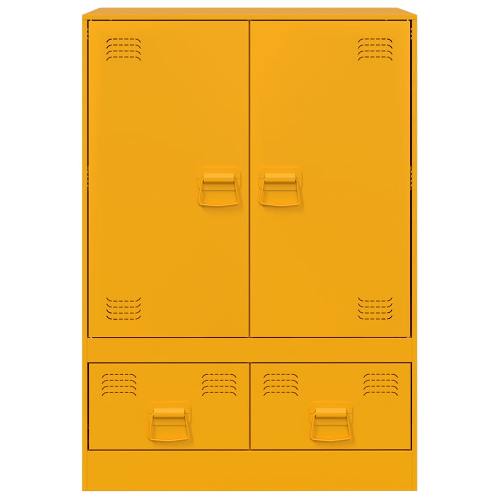 Credenza Giallo Senape 67x39x95 cm in Acciaio - homemem39