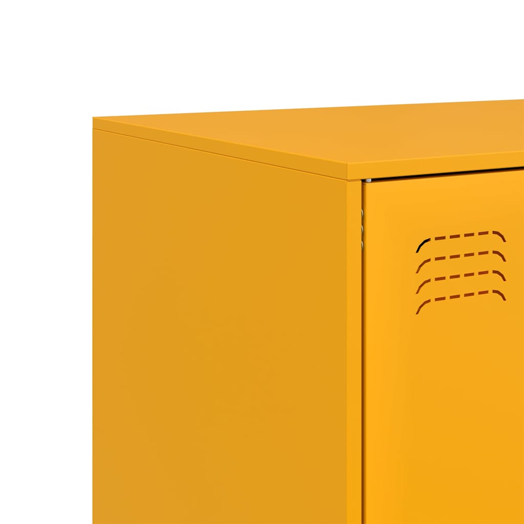 Credenza Giallo Senape 67x39x95 cm in Acciaio - homemem39