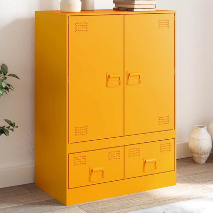 Credenza Giallo Senape 67x39x95 cm in Acciaio - homemem39