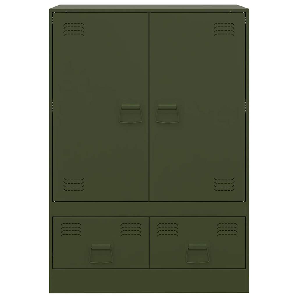 Credenza Verde Oliva 67x39x95 cm in Acciaio - homemem39