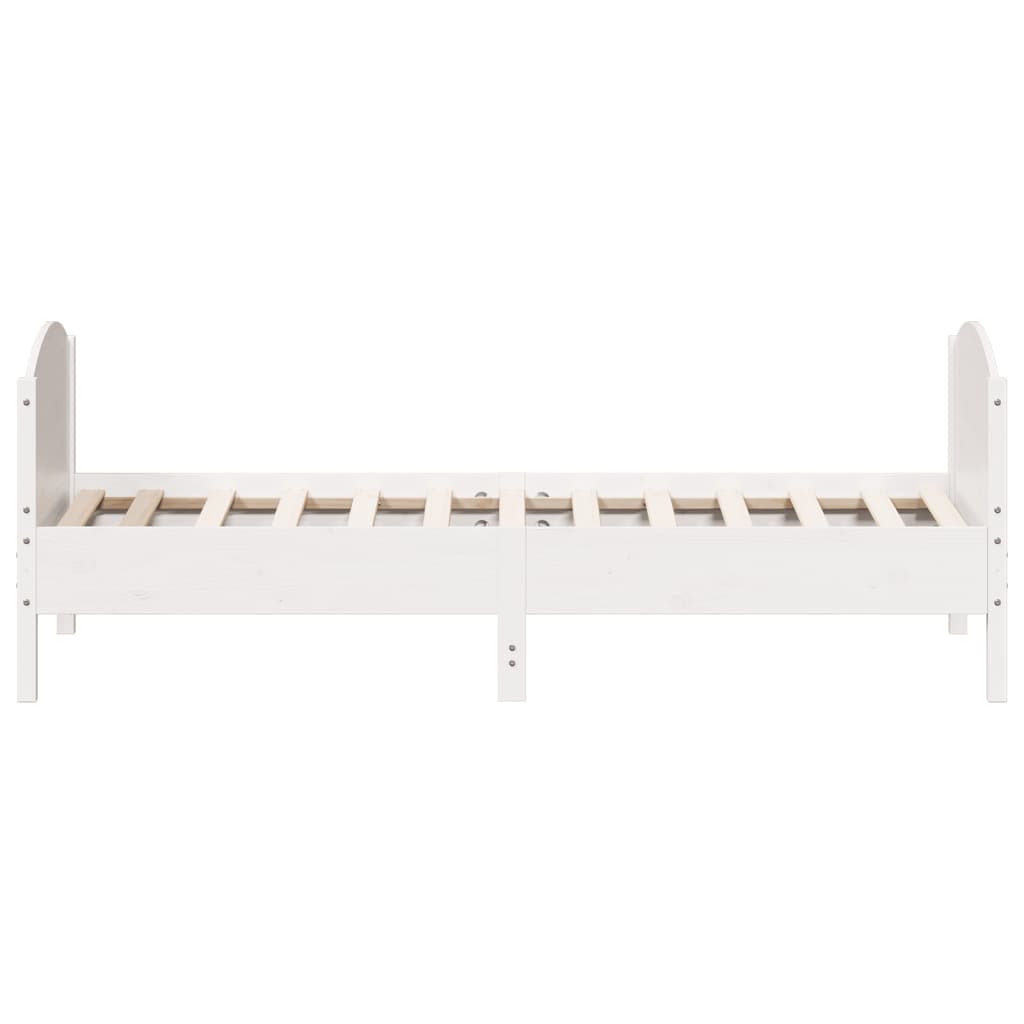 Giroletto senza Materasso Bianco 100x200 cm Legno Massello Pino | homemem39