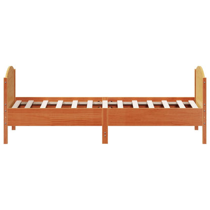 Letto senza Materasso Marrone Cera 100x200 cm in Legno di Pino | homemem39