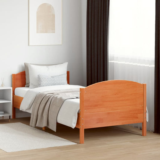 Letto senza Materasso Marrone Cera 100x200 cm in Legno di Pino | homemem39