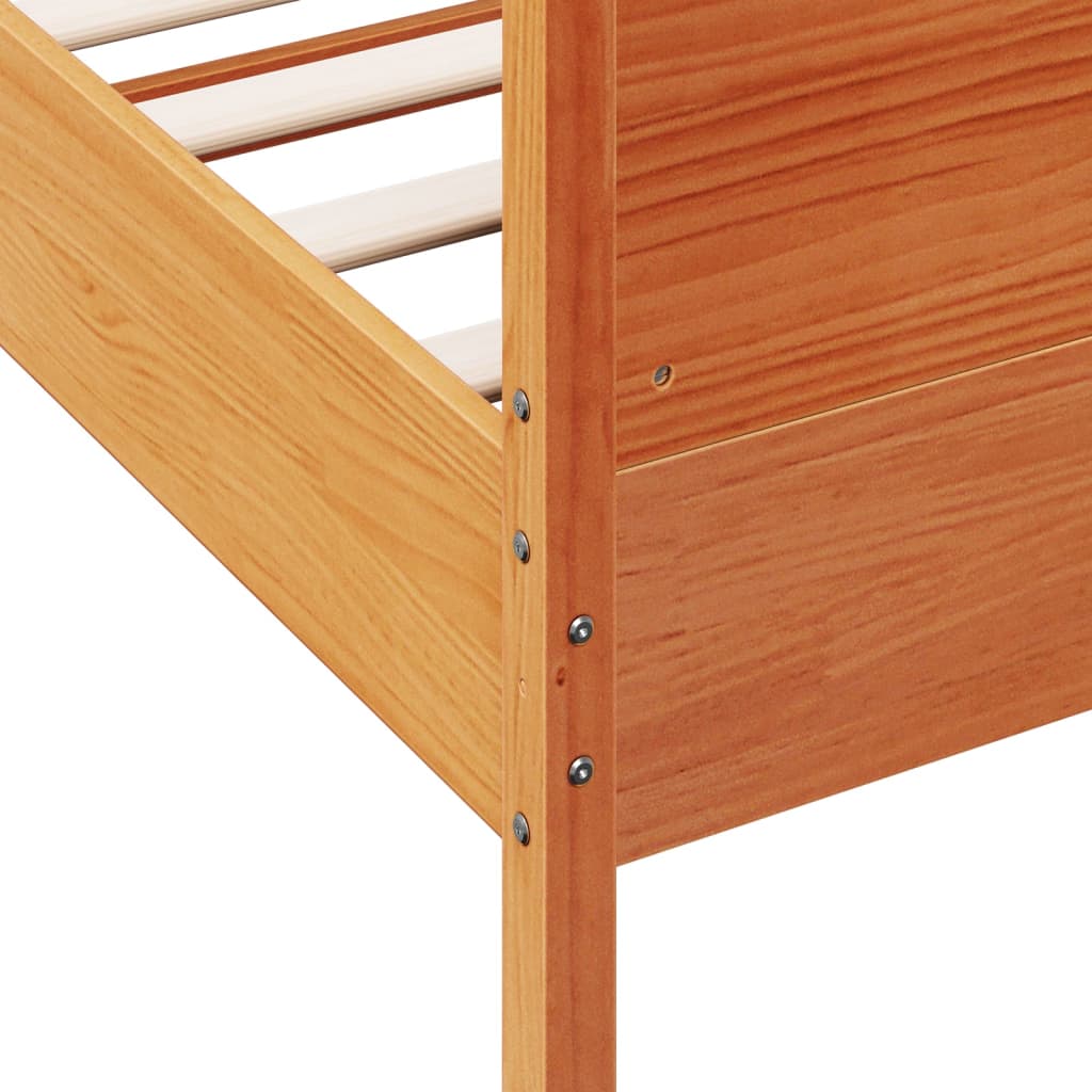 Letto senza Materasso Marrone Cera 90x200 cm Legno di Pino | homemem39