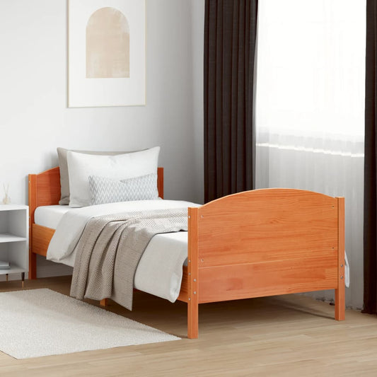 Letto senza Materasso Marrone Cera 90x200 cm Legno di Pino | homemem39