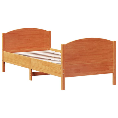 Letto senza Materasso Marrone Cera 90x190 cm in Legno di Pino | homemem39
