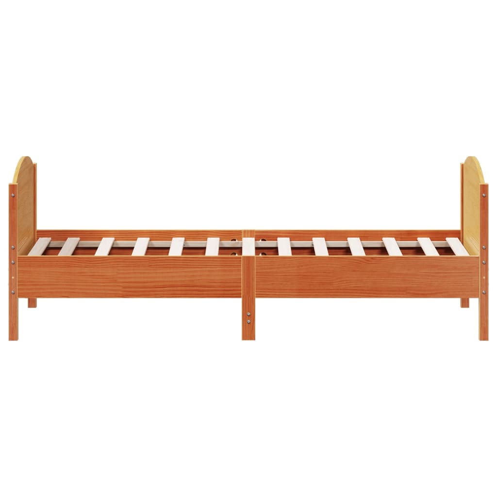 Letto senza Materasso Marrone Cera 90x190 cm in Legno di Pino | homemem39